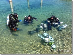 Christopher, Michael und Oliver nach dem auftauchen